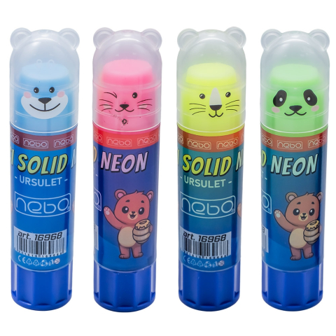 Instrumente de scris - Lipici solid neon 8g ursulet Nebo