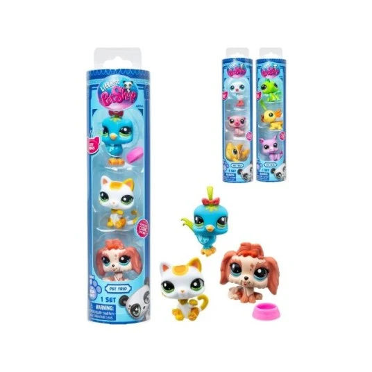 Jucării și jocuri - Tub cu 3 figurine si accesorii Littlest Pet Shop
