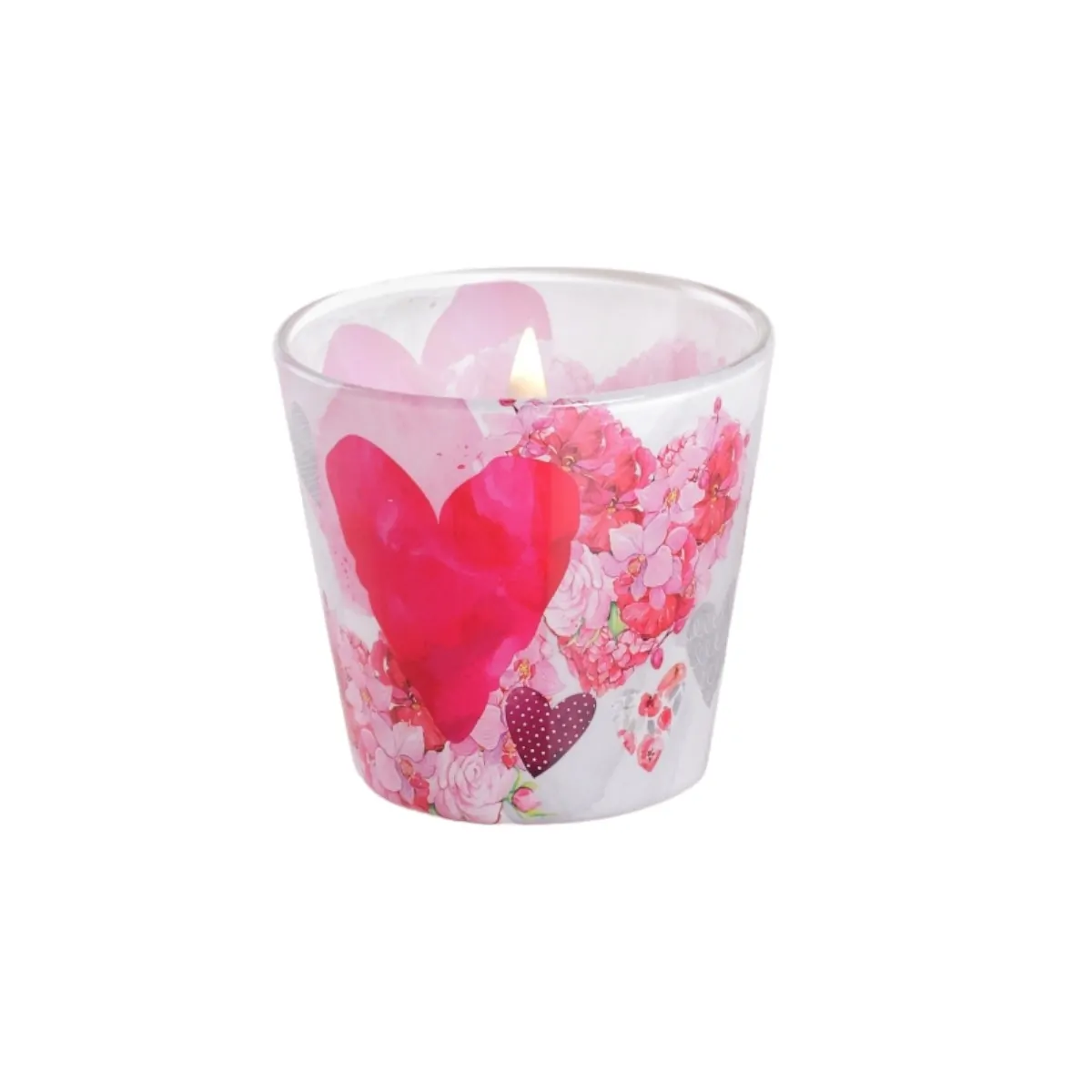 Lumânari și candele - Lumanare parfumata in pahar de sticla Flower's heart – Bartek Candles