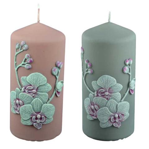 Casă și decorațiuni - Lumanare cilindrica 7x15 cm design Orchid Velvet
