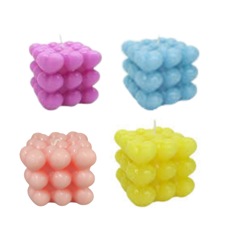 Lumânari și candele - Lumanare cub cu bile – culori diferite