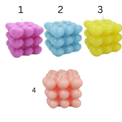 Lumanare cub cu bile – culori diferite [1]