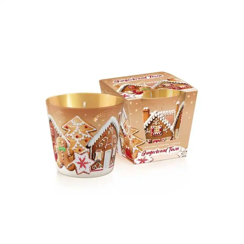 Lumânari și candele - Lumanare parfumata in pahar 115gr Gingerbread Town