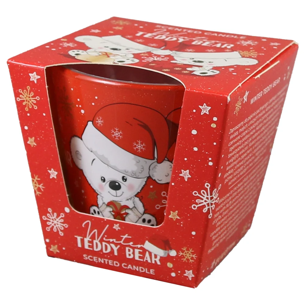 Noutăți Librăria Compas - Lumanare de Craciun parfumata in pahar 115gr Winter Teddy Bear
