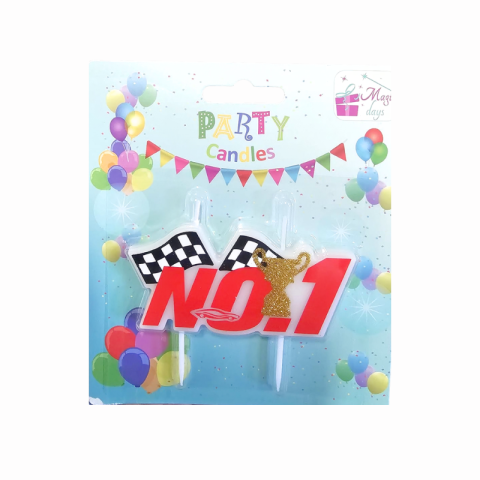 Lumânări tort - Lumanare aniversara pentru tort model curse auto No. 1 Magic Days