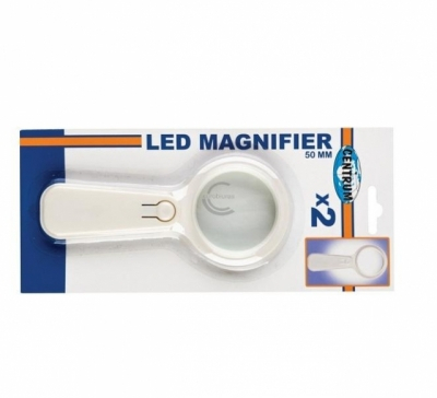 Rechizite școlare - Lupa metalica focalizare x2 Centrum  50mm cu Led