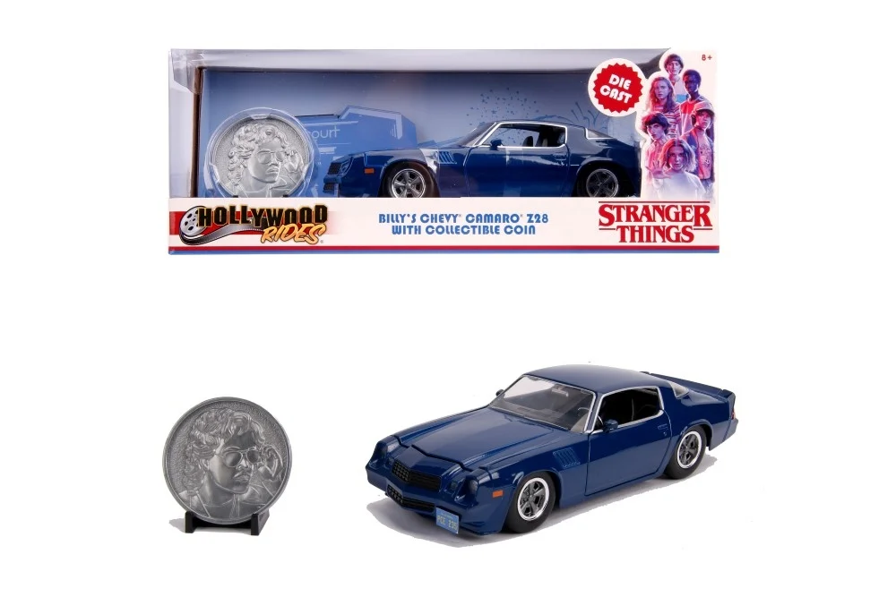 Noutăți Librăria Compas - Jada Stranger Things Macheta Metalica Chevy Camaro Z28 1979 cu Moneda Colectibila 1:24