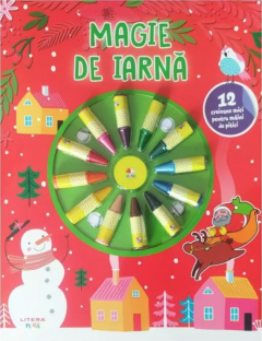 Cărți - Magie de iarna. Carte de colorat. 12 creioane mici pentru maini de pitici - Deborah Forni