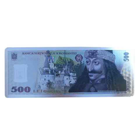 Souvenir România - Magnet din plastic bancnota Vlad Tepes 17x7 cm
