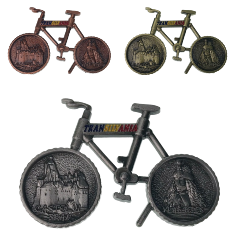 Magnet metalic in forma de bicicleta 7x5 cm Castelul Bran [3]