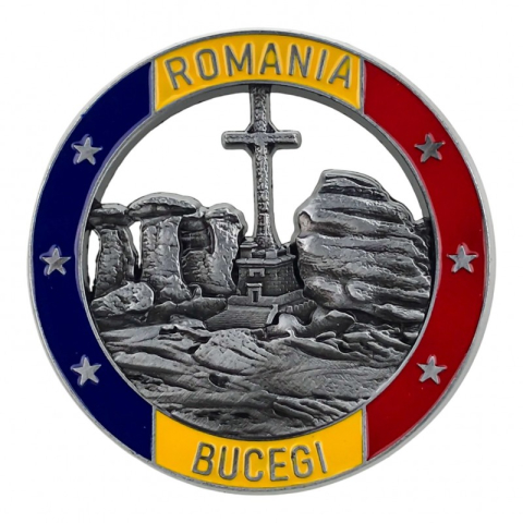 Noutăți Librăria Compas - Magnet metalic 7x7 cm Muntii Bucegi