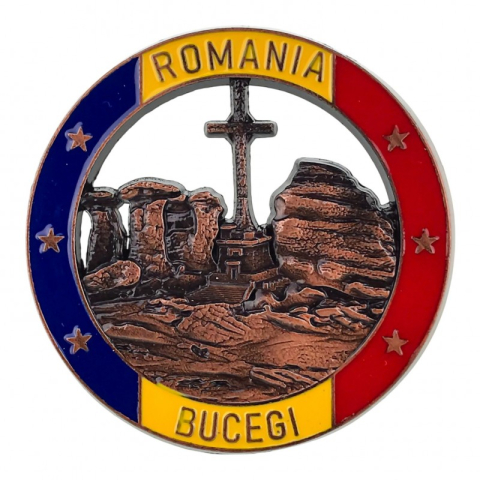 Magnet metalic 7x7 cm Muntii Bucegi [1]