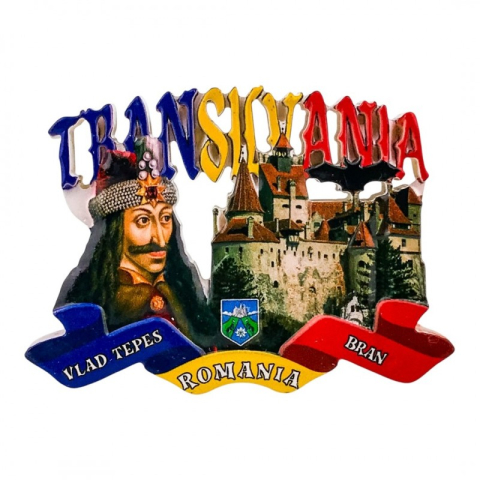 Casă și decorațiuni - Magnet din rasina Castelul Bran Vlad Tepes 8x6 cm