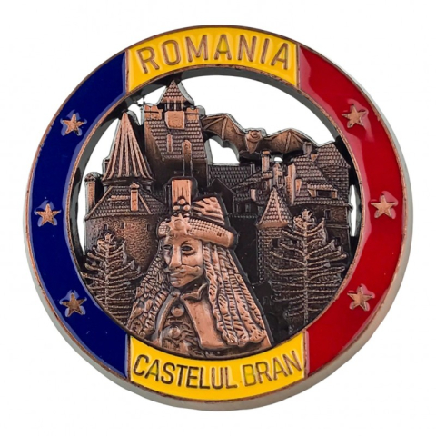 Noutăți Librăria Compas - Magnet metalic 7x7 cm Castelul Bran