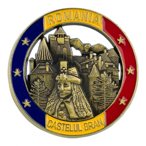 Magnet metalic 7x7 cm Castelul Bran [2]