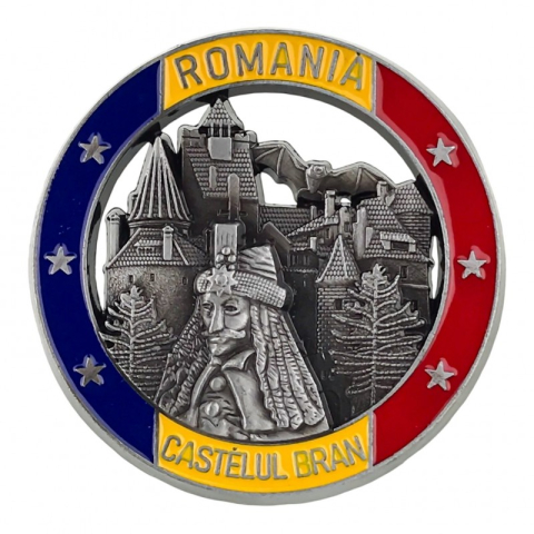 Magnet metalic 7x7 cm Castelul Bran [1]