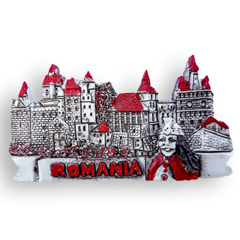 Souvenir România - Magnet rasina Castelul Bran Romania 10 x 5 cm