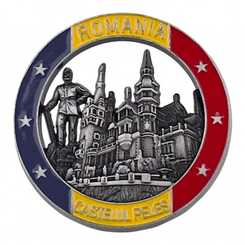 Noutăți Librăria Compas - Magnet metal 7x7 cm Castelul Peles