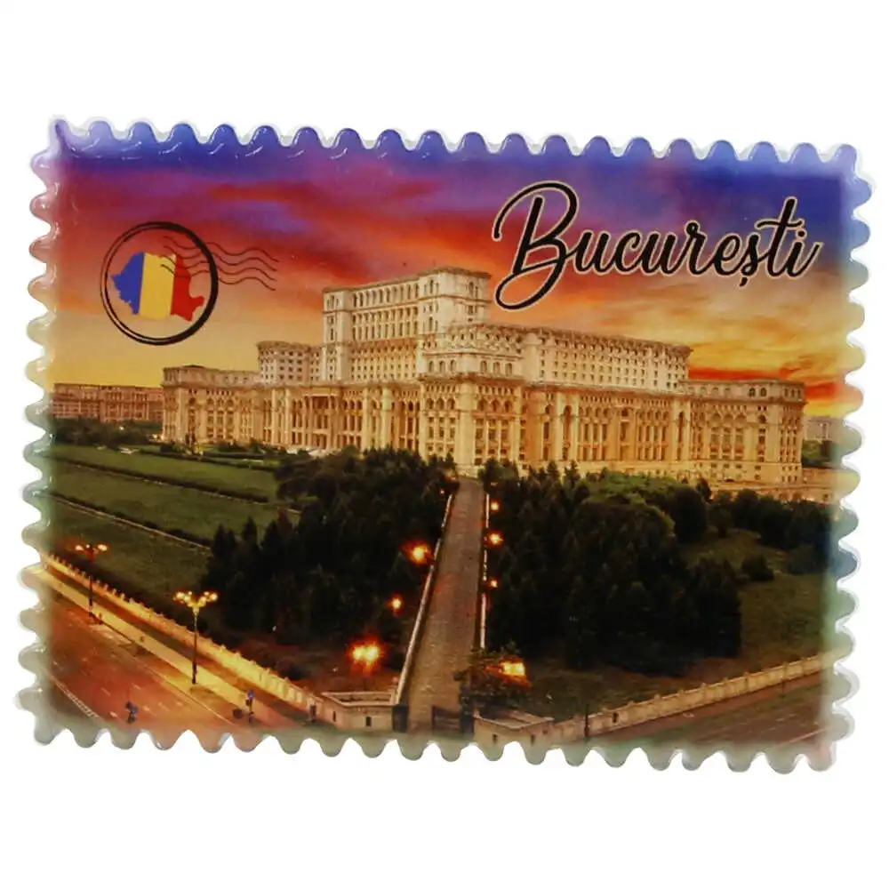 Casă și decorațiuni - Magnet ceramica Palatul Parlamentului Bucuresti 8 x 6 cm