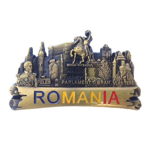 Magnet metalic 9x5 cm cu personaje istorice din Romania [1]
