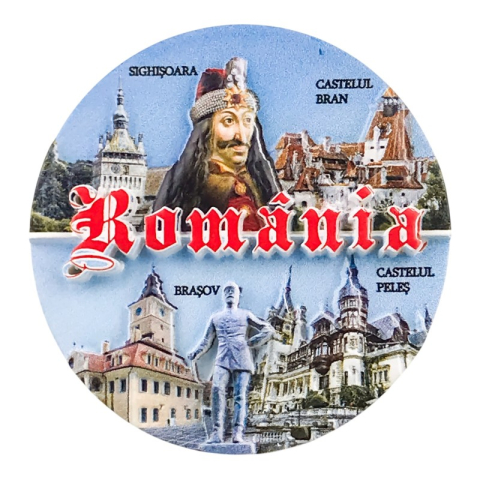 Casă și decorațiuni - Magnet din rasina Romania Vlad Tepes 7x7 cm