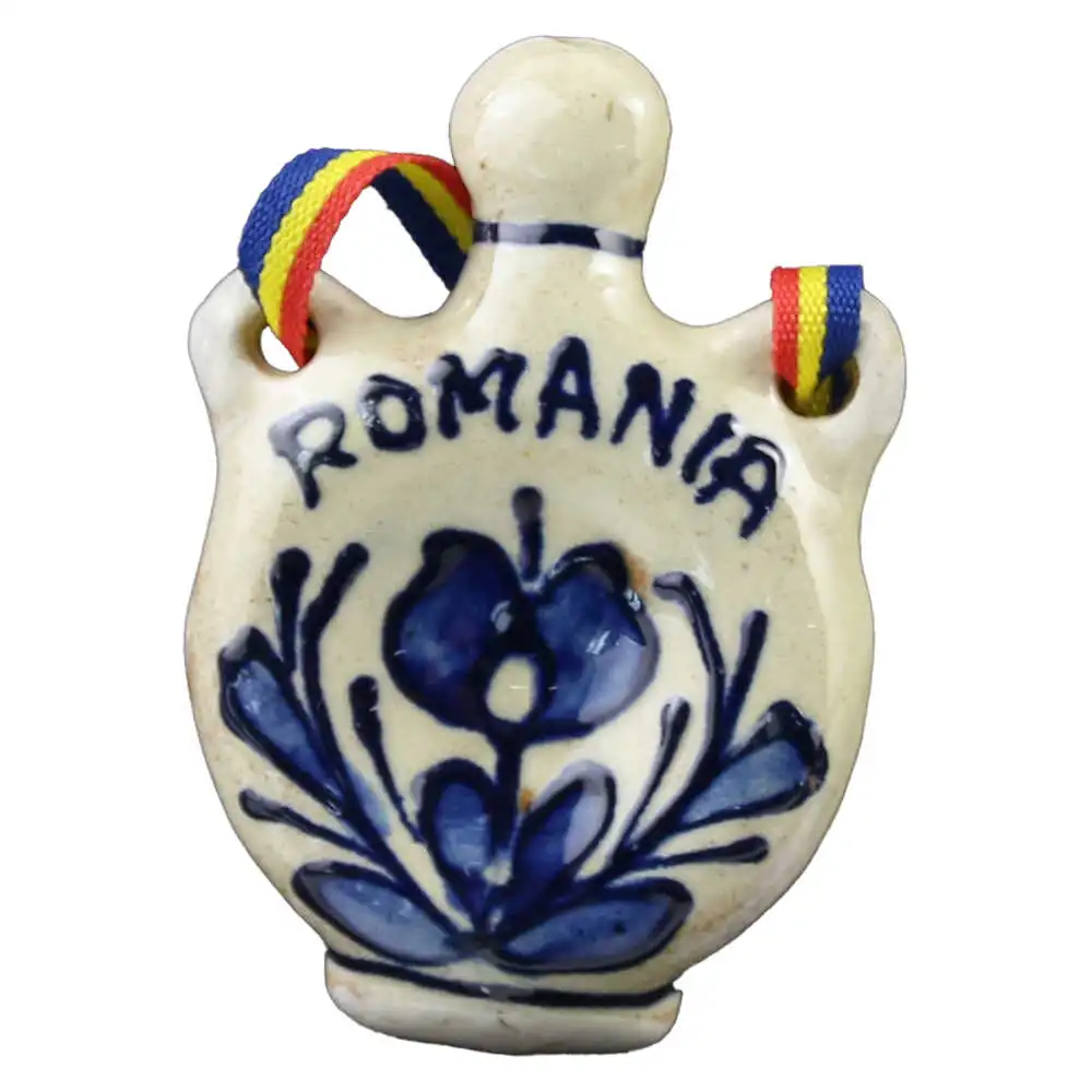 Magnet de frigider din ceramica de corund Romania model ulcior 7 cm [2]