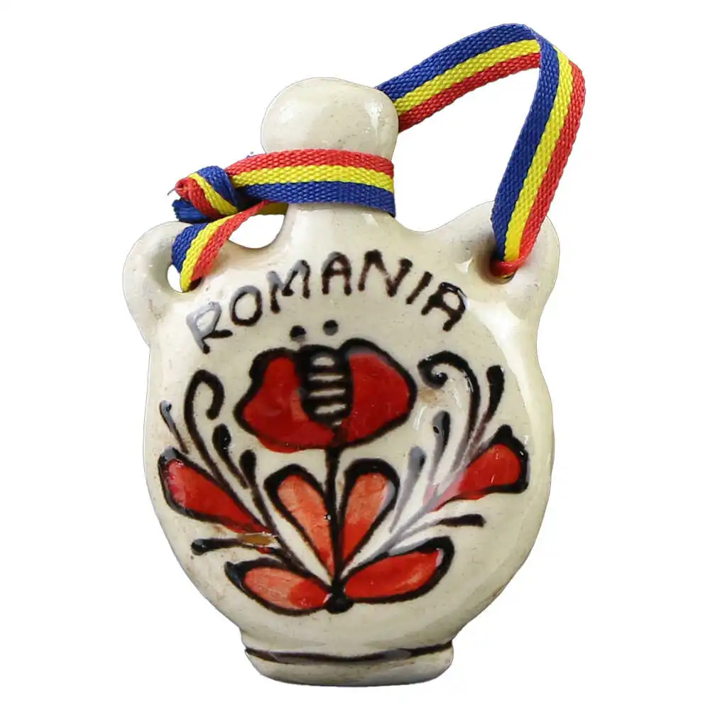 Casă și decorațiuni - Magnet de frigider din ceramica de corund Romania model ulcior 7 cm
