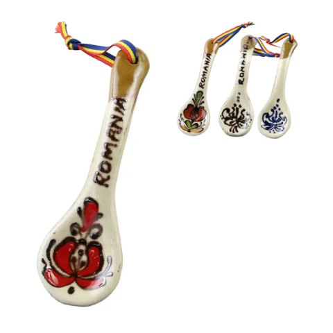 Noutăți Librăria Compas - Magnet de frigider din ceramica de Corund Romania lingurita 3 x 11 cm modele diferite