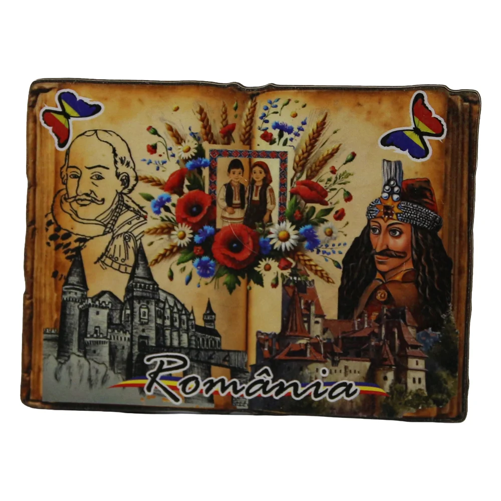 Casă și decorațiuni - Magnet de frigider din placaj Romania 8.5x6 cm Castele