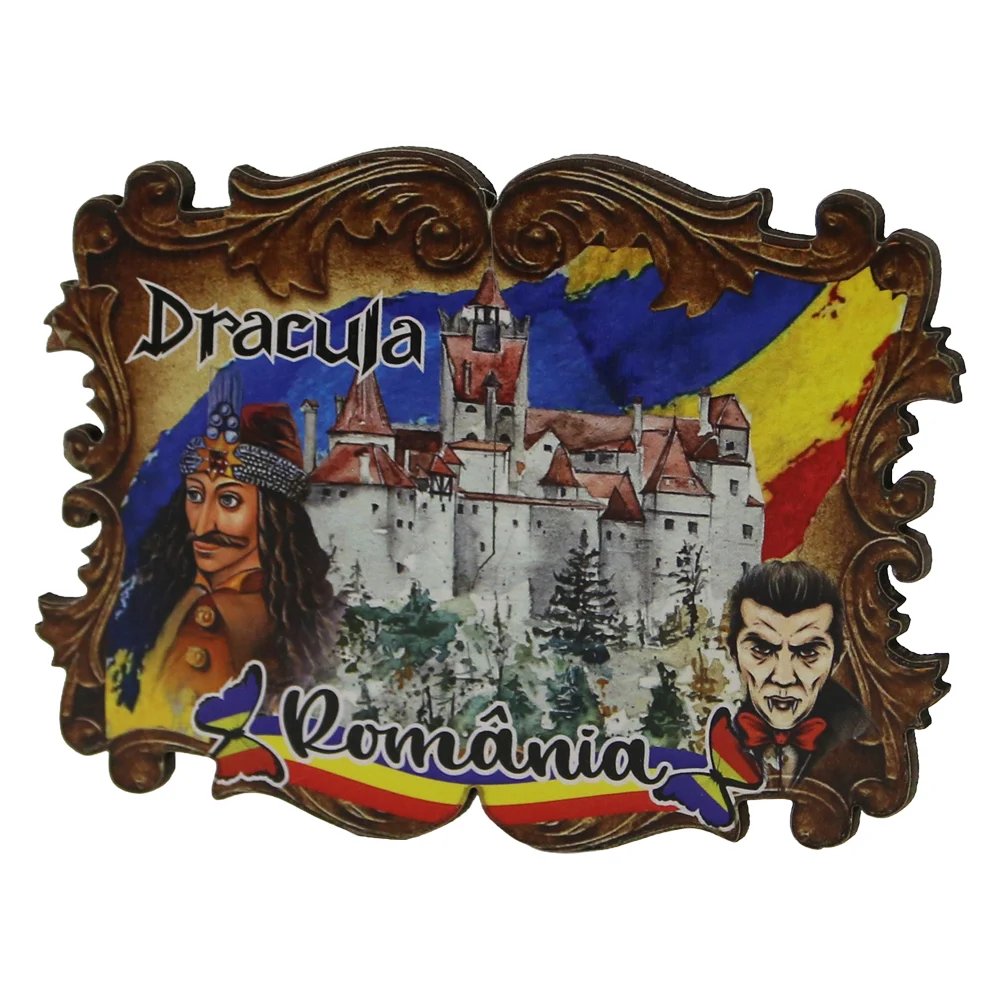 Casă și decorațiuni - Magnet de frigider din placaj Romania Dracula 8 x 6 cm