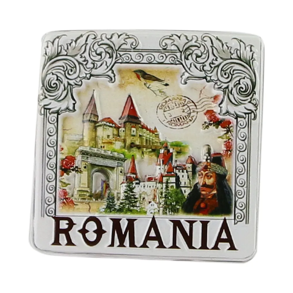 Casă și decorațiuni - Magnet de frigider din rasina 6x6 cm Castele Romania