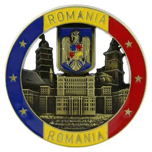 Casă și decorațiuni - Magnet de frigider metalic 7cm Romania stema romaniei culori diferite