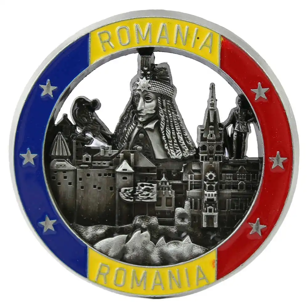 Casă și decorațiuni - Magnet de frigider metalic 7 cm Romania/Vlad Tepes