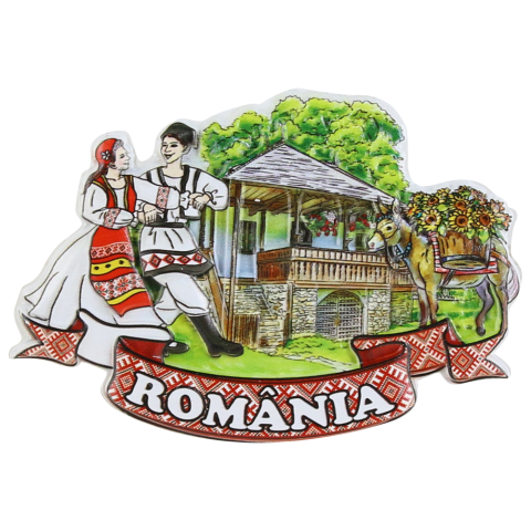 Casă și decorațiuni - Magnet de frigider 9 x 6 cm Romania Casuta traditionala