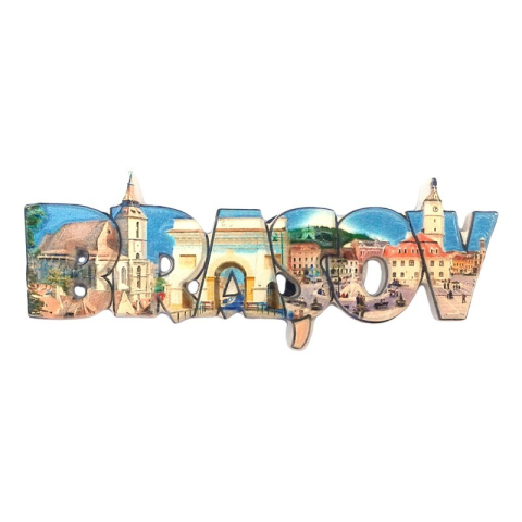 Souvenir România - Magnet rasina Brasov 10x4 cm