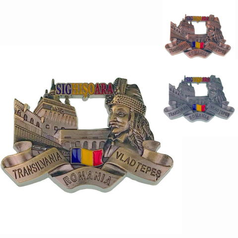 Noutăți Librăria Compas - Magnet desfacator sticle Sighisoara Vlad Tepes Transilvania 8x5 cm culori diferite