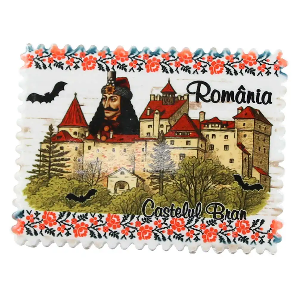 Casă și decorațiuni - Magnet din ceramica 8x6 cm Romania/Castelul Bran