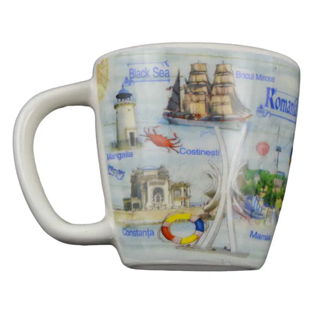 Magnet de frigider ceramica Cana Black Sea & Romania 8 x 6 cm culori diferite [2]