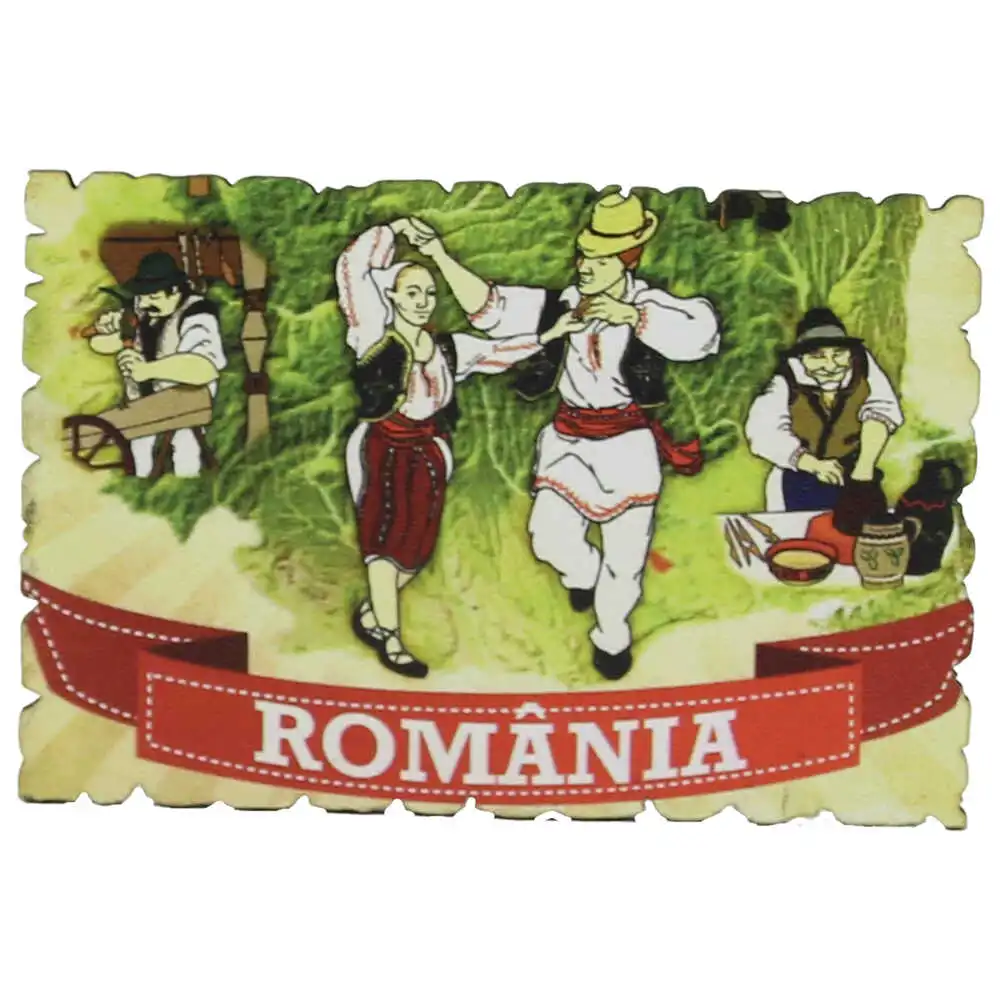 Noutăți Librăria Compas - Magnet frigider Romania Mestesugari 9 x 6 cm