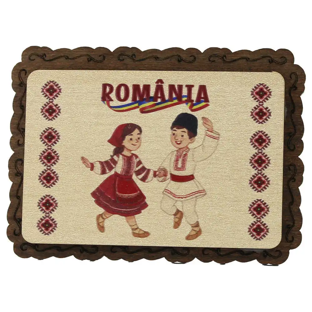 Casă și decorațiuni - Magnet frigider din lemn Cuplu dansatori 9.5x7 cm