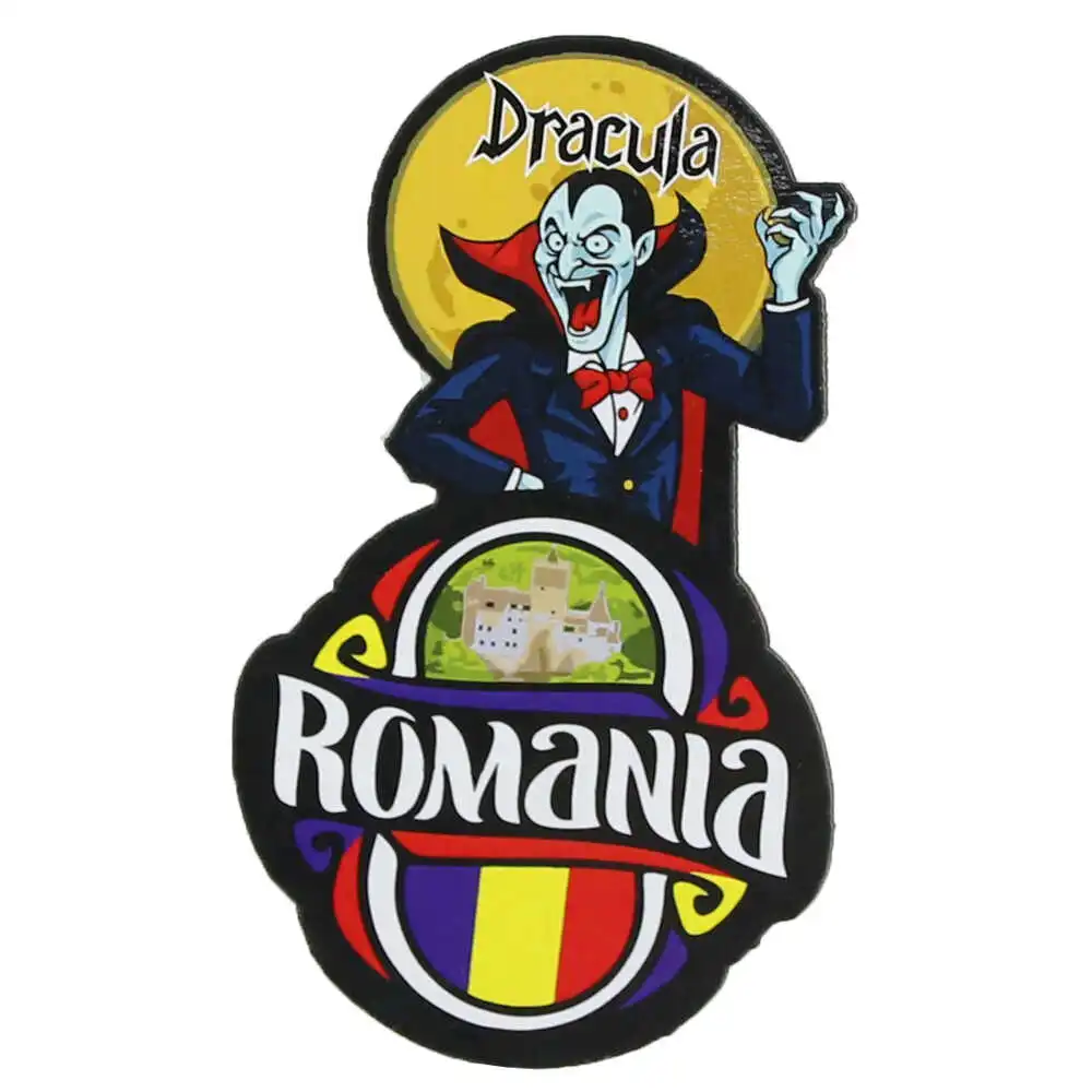 Casă și decorațiuni - Magnet frigider din lemn 6x11 cm Dracula Romania