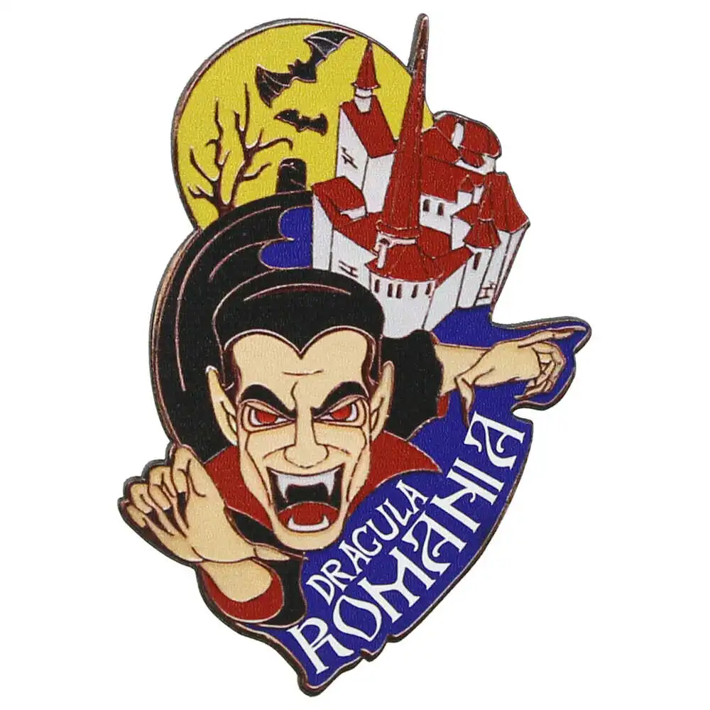 Casă și decorațiuni - Magnet frigider din lemn 9x6 cm Dracula/Romania