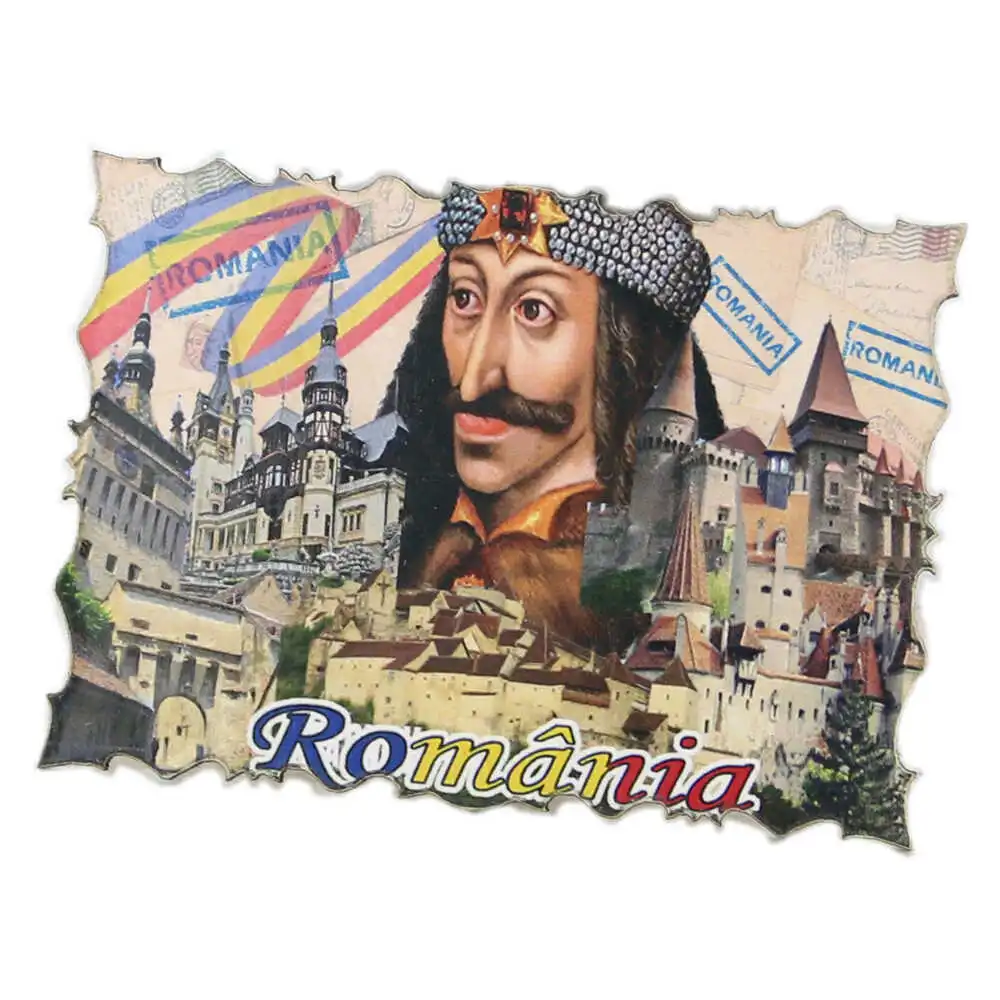 Magnet frigider din lemn Romania modele diferite 7 x 5 cm [5]