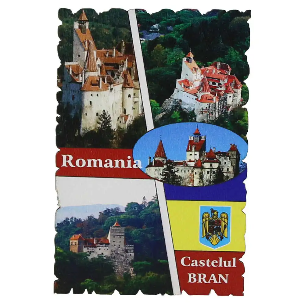 Casă și decorațiuni - Magnet frigider din lemn 6x9 cm Castelul Bran