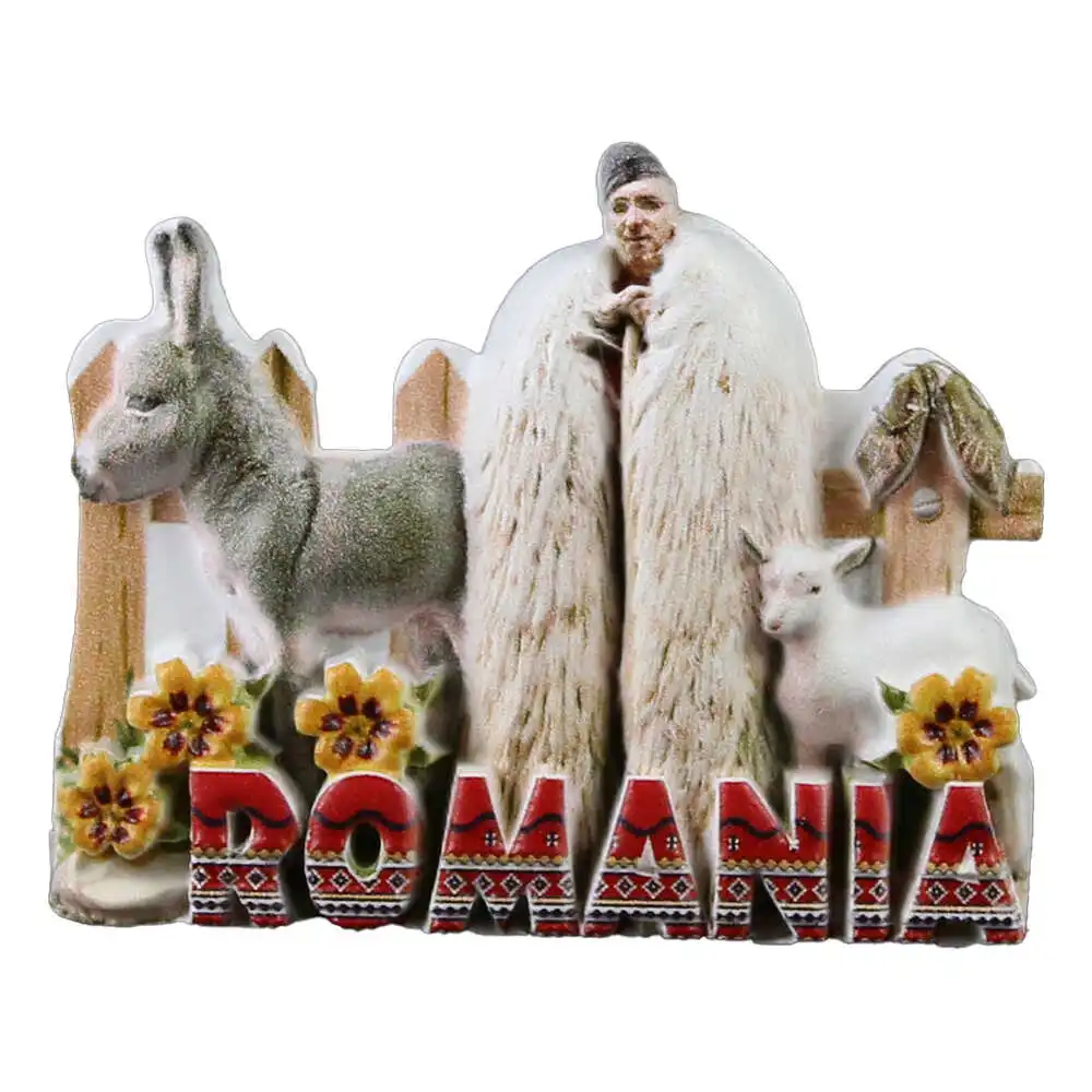 Noutăți Librăria Compas - Magnet frigider rasina Romania Cioban 7 x 6 cm