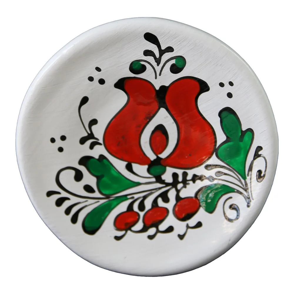 Magnet frigider farfurie ceramica Romania pictat manual 6cm [5]