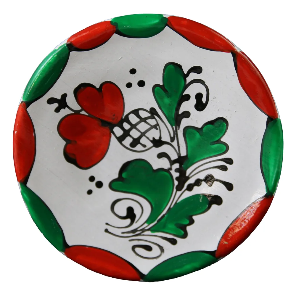 Magnet frigider farfurie ceramica Romania pictat manual 6cm [4]