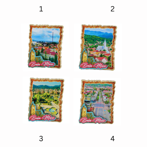 Magnet frigider lemn Baia Mare 8 x 10 cm modele diferite [1]