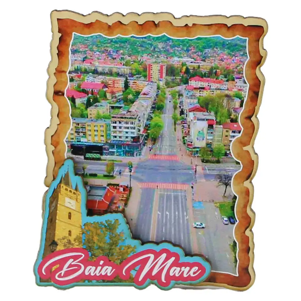 Magnet frigider lemn Baia Mare 8 x 10 cm modele diferite [3]