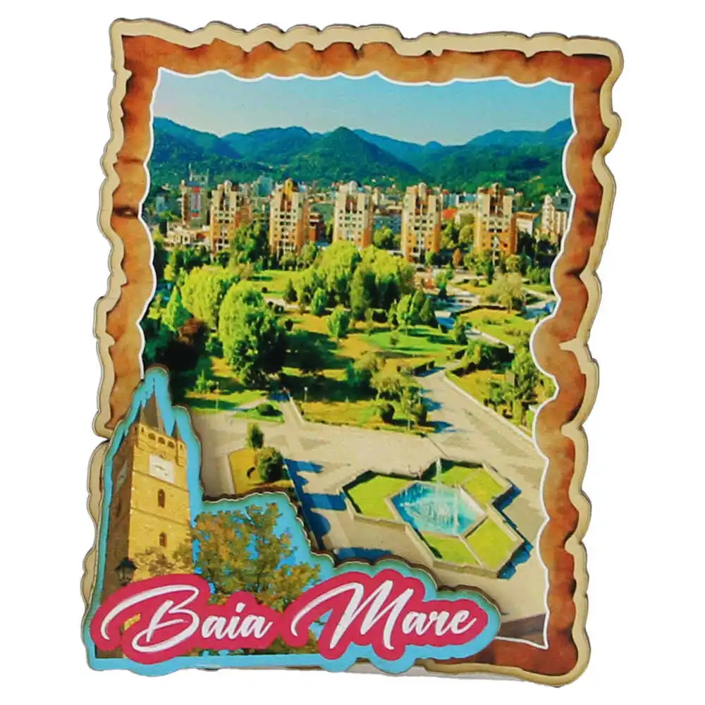 Magnet frigider lemn Baia Mare 8 x 10 cm modele diferite [2]